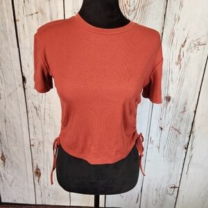 Glo Fashion Rust Side Cinch Top L